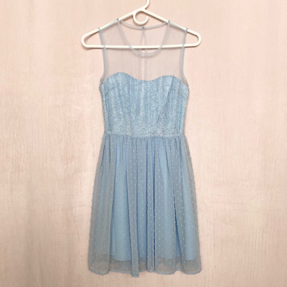 Rodarte For Target Blue Lace Mini Dress, Size 1